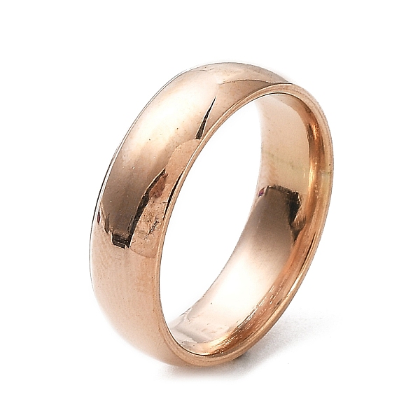 

PandaHall Ion Plating(IP) 304 Stainless Steel Flat Plain Band Rings, Rose Gold, Size 7, Inner Diameter: 17mm, 6mm 304 Stainless Steel