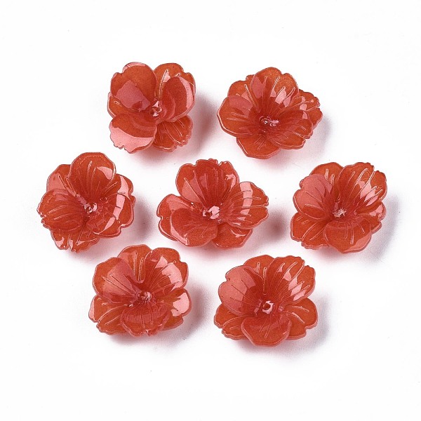 

PandaHall Plastic Beads, Flower, Tomato, 18x20x7mm, Hole: 0.6mm Plastic Flower Red