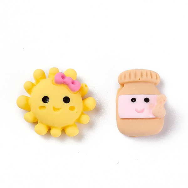 

PandaHall Opaque Resin Cabochons, Sun & Bottle, Mixed Color, Sun: 14x15.5x6mm, Bottle: 13x10x5mm Resin Sun Multicolor