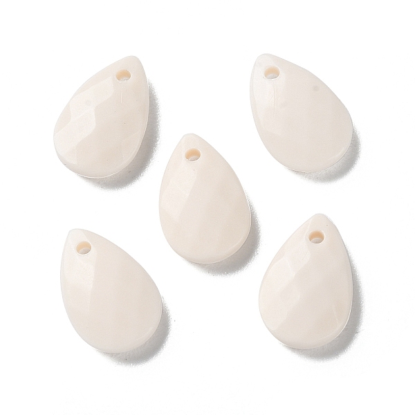 

PandaHall Opaque Acrylic Charms, Faceted, Teardrop Charms, Old Lace, 13x8.5x3mm, Hole: 1mm Acrylic Teardrop