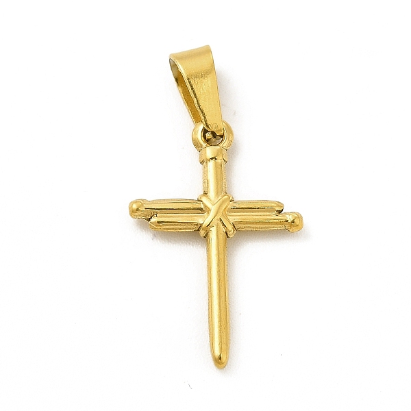 

PandaHall Vacuum Plating 304 Stainless Steel Pendants, Cross Charms, Golden, 19x12.5x2mm, Hole: 5.5x3mm 304 Stainless Steel Cross