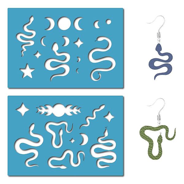 

PandaHall Acrylic Earring Handwork Template, Card Leather Cutting Stencils, Deep Sky Blue, Snake Pattern, 130x90x2mm, 2pcs/set Acrylic Snake
