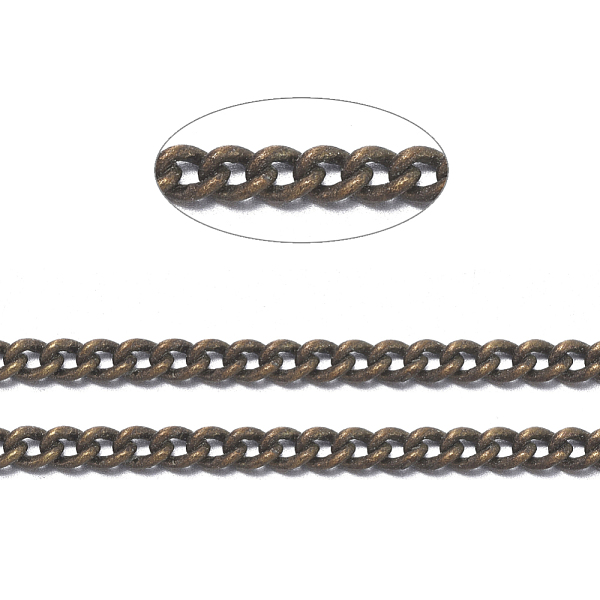 

PandaHall Brass Twisted Chains, Curb Chains, Unwelded, with Spool, Oval, Lead Free & Nickel Free & Cadmium Free, Antique Bronze...