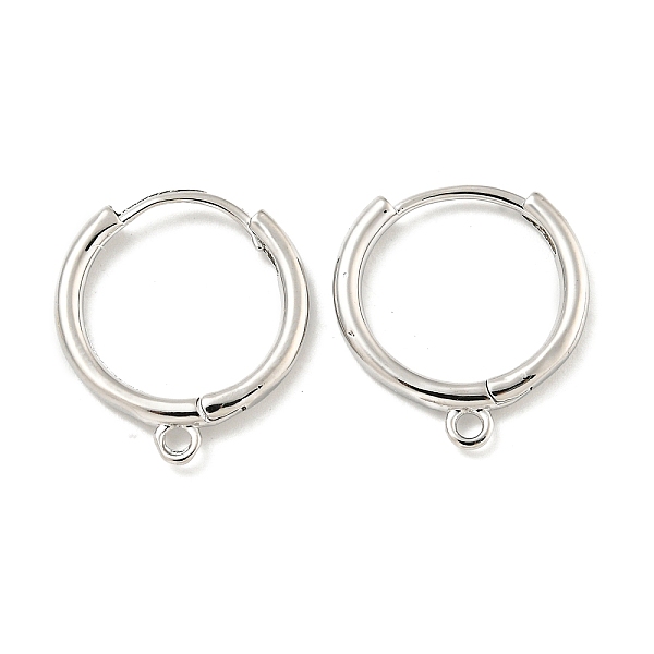 

PandaHall Brass Hoop Earrings, Ring, Platinum, 17x15.5x1.5mm, Hole: 1.5mm Brass