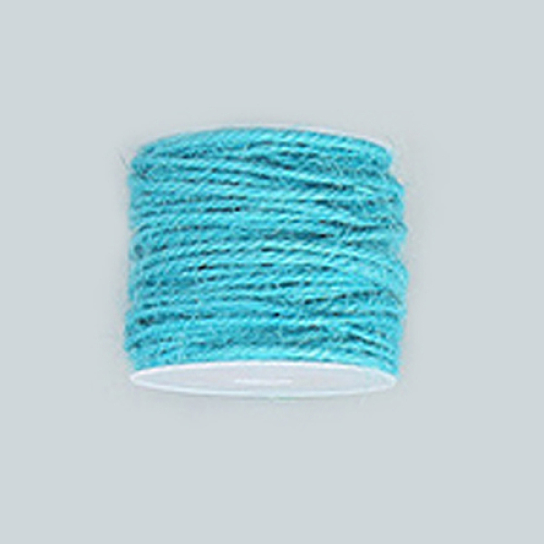 PandaHall Hemp Cord, Hemp String, Hemp Twine, for Jewelry Making, DarkTurquoise, 2mm; 50m/roll Burlap Cyan