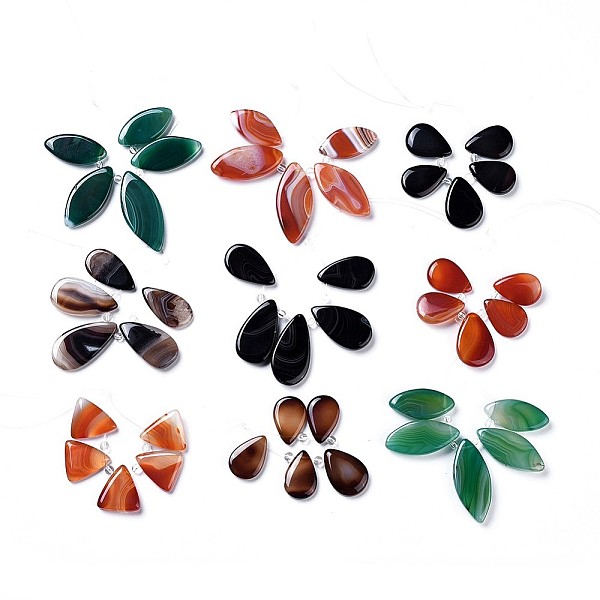 

PandaHall Natural Agate Beads Strands, Dyed & Heated, Mixed Shapes, 32.5~45x16~20x5~6mm, Hole: 0.5mm, about 5pcs/strand, 3.4 inch(8.7cm)...