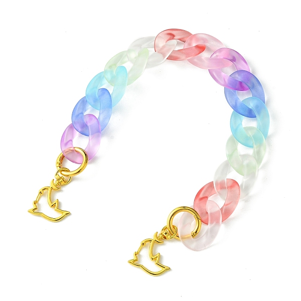 

PandaHall WADORN Transparent Acrylic Chains Bag Handles, with Golden Alloy Spring Gate Rings and Iron Swivel Dolphin Shape Lobster Clasps...