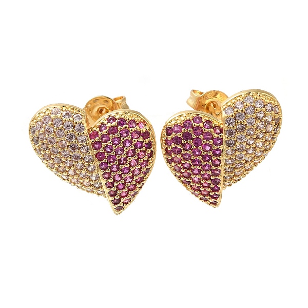 Aretes con pavé de latón y circonitas cúbicas