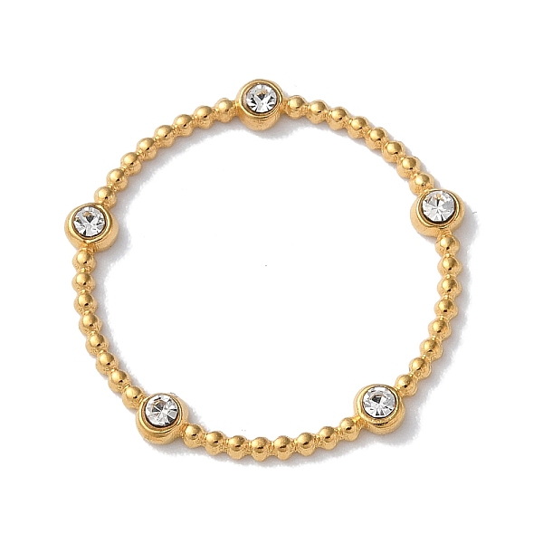 

PandaHall Golden 304 Stainless Steel Rhinestonet Pendants, Ring, 22x2mm Stainless Steel+Rhinestone Ring