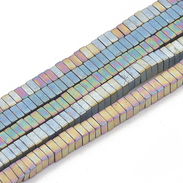 

PandaHall Electroplate Non-magnetic Synthetic Hematite Beads Strands, Matte Style, Square Heishi Beads, Mixed Color, 2x2x1mm, Hole: 0.8mm...