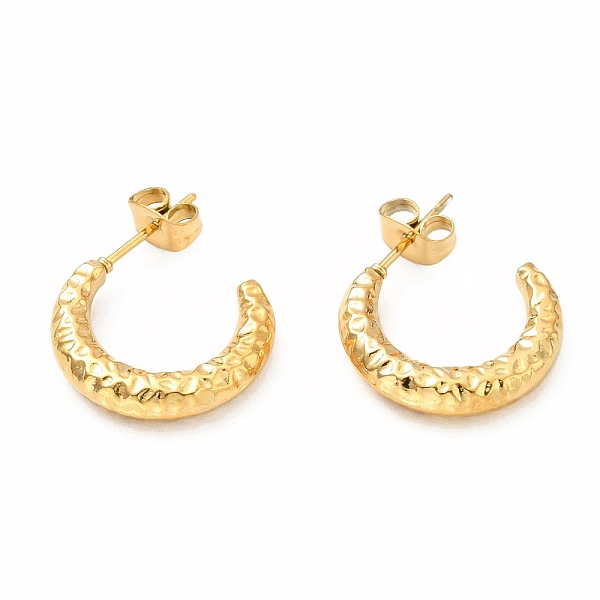 

PandaHall Ion Plating(IP) 304 Stainless Steel Crescent Moon Stud Earrings, Half Hoop Earrings for Women, Golden, 14x18x3.5mm, Pin: 0.7mm 304...
