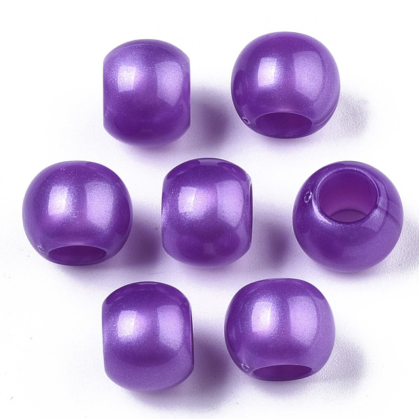 

PandaHall Acrylic European Beads, Pearlized, Large Hole Beads, Rondelle, Purple, 12x9mm, Hole: 6mm, about 820pcs/500g Acrylic Rondelle...
