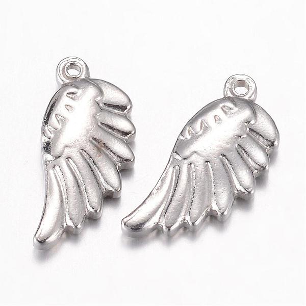 

PandaHall 201 Stainless Steel Pendants, Wing, Stainless Steel Color, 20x9x3.3mm, Hole: 1mm 201 Stainless Steel Wing