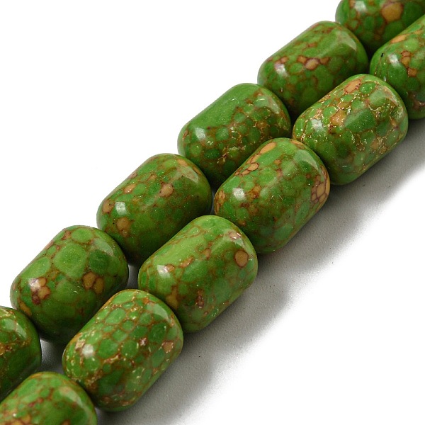 

PandaHall Dyed Synthetic Turquoise Beads Strands, Column, Yellow Green, 10.5x8mm, Hole: 1mm, about 33~43pcs/strand, 13.70 inch(34.8cm)...