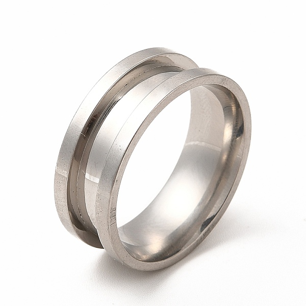 

PandaHall 201 Stainless Steel Grooved Finger Ring Settings, Ring Core Blank, for Inlay Ring Jewelry Making, Stainless Steel Color, Inner...