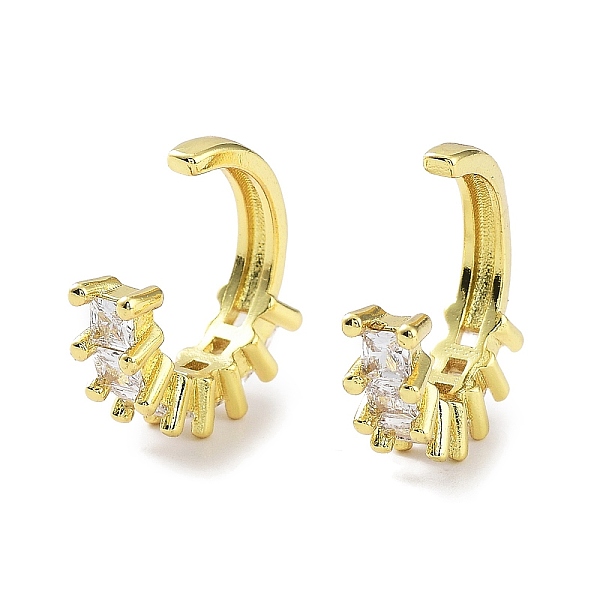 

PandaHall Brass Micro Pave Cubic Zirconia Cuff Earrings, Non Piercing Earrings, Real 18K Gold Plated, 13.5x4mm Cubic Zirconia Ring