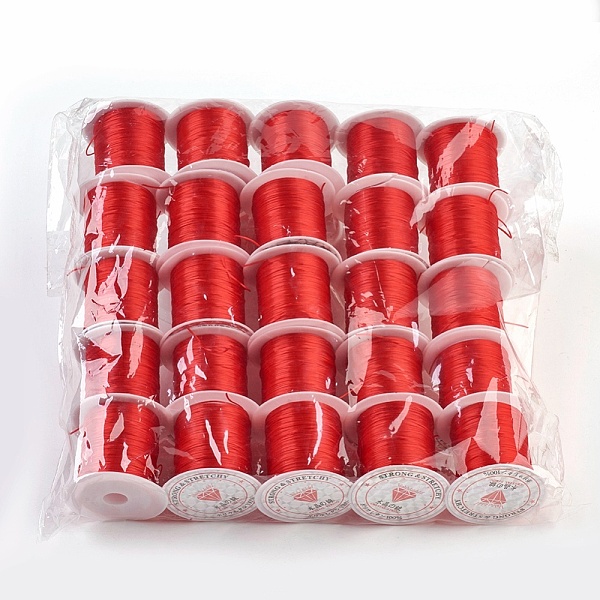 

PandaHall Flat Elastic Crystal String, Elastic Beading Thread, for Stretch Bracelet Making, Red, 0.8mm, about 10.93 yards(10m)/roll...