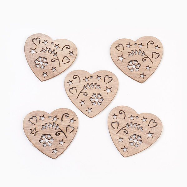 

PandaHall Undyed Wood Big Pendants, Heart, BurlyWood, 64x69x3mm, Hole: 2mm Wood Heart Orange