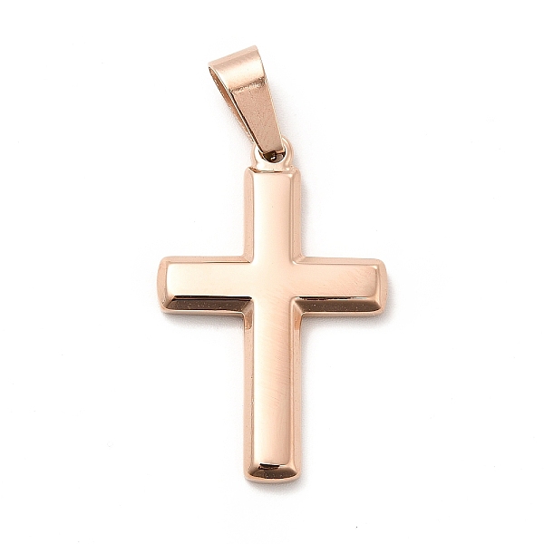 

PandaHall Ion Plating(IP) 304 Stainless Steel Pendants, Cross Charms, Rose Gold, 34.5x22.3x3mm, Hole: 10x5.5mm 304 Stainless Steel Cross
