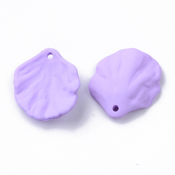 

PandaHall Spray Painted Acrylic Pendants, Rubberized Style, Shell Shape, Lilac, 20x17x5mm, Hole: 1.4mm Acrylic Shell Shape Purple