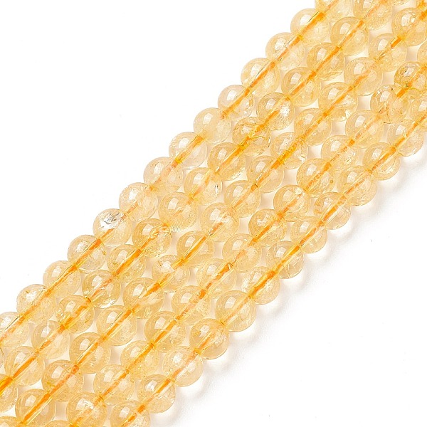 

PandaHall Natural Citrine Beads Strands, Round, Dyed & Heated, 6mm, Hole: 1mm, about 60~63pcs/strand, 15.5~15.7 inch(38~40cm) Citrine Round