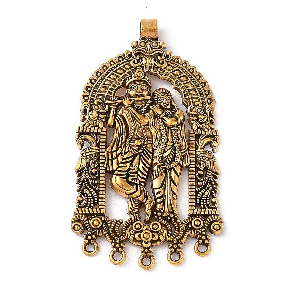 

PandaHall Tibetan Style Alloy Chandelier Component Links, Cadmium Free & Lead Free, Human, Antique Golden, 75x43x7mm, Hole: 1.8mm & 4.6mm...