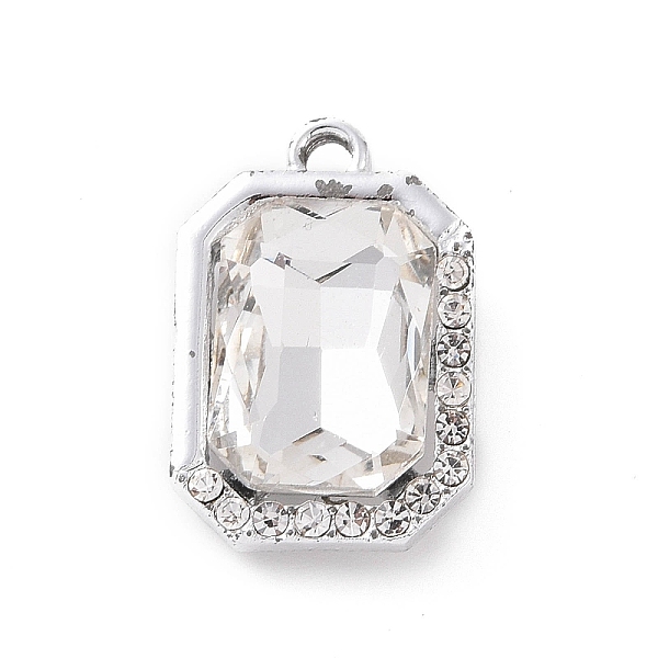 

PandaHall Alloy Rhinestone Pendants, Platinum Tone Rectangle Charms, Crystal, 21x14x6mm, Hole: 1.8mm Alloy+Rhinestone Rectangle Clear