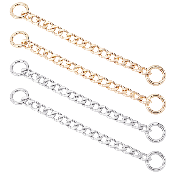 OLYCRAFT 6Pcs Alloy Shoe Charms Alloy Shoe Chains Shoe Chain Accessories For Shoes Decorating 205x11.5x3mm 2 Color