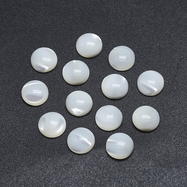 

PandaHall Shell Cabochons, Flat Round, 6x2~2.5mm Shell Flat Round White