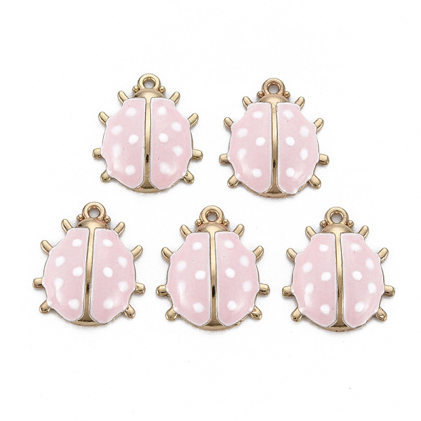

PandaHall Alloy Enamel Pendants, Light Gold, Cadmium Free & Nickel Free & Lead Free, Ladybird, Pink, 17x15x4mm, Hole: 1.2mm Alloy+Enamel...