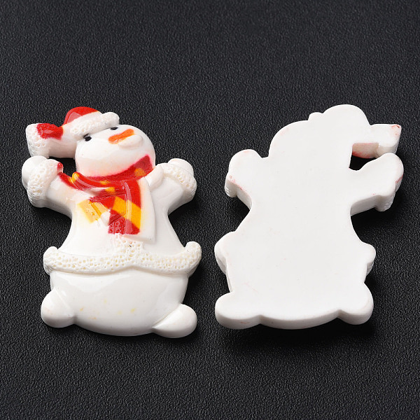 

PandaHall Opaque Resin Cabochons, Christmas Style, Snowman, White, 32.5x24x6mm Resin Snowman White