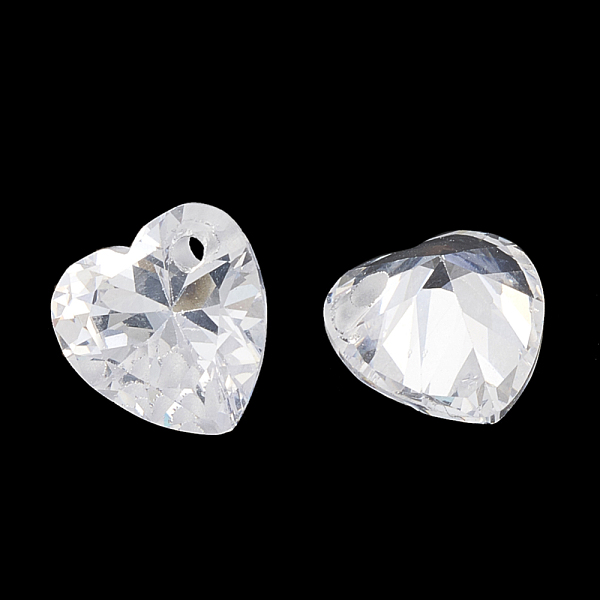 

PandaHall Cubic Zirconia Charms, Faceted, Heart, Clear, 8x8x4.5mm, Hole: 1mm Cubic Zirconia Heart Clear