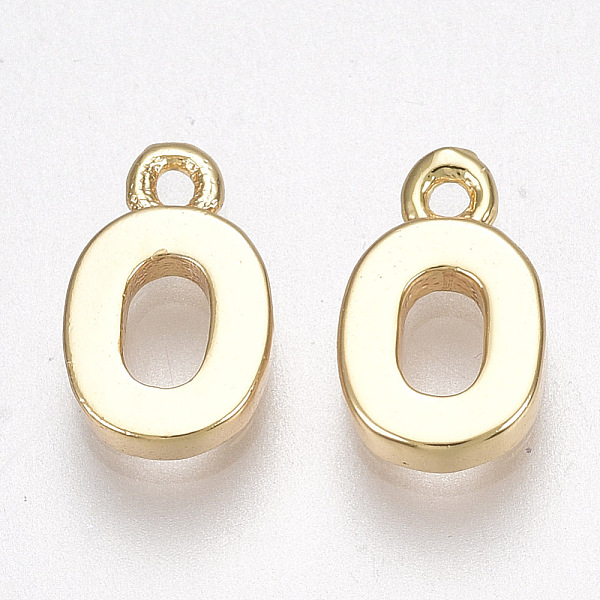 

PandaHall Brass Charms, Nickel Free, Letter, Golden, Letter.O, 8.5x5x1.5mm, Hole: 0.8mm Brass Letter O