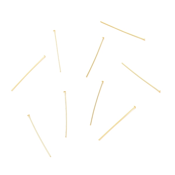 

PandaHall Brass Flat Head Pins, Long-Lasting Plated, Real 18K Gold Plated, 25x0.5mm, Head: 1mm Brass