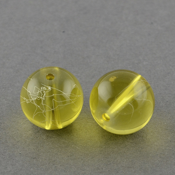 

PandaHall Drawbench Transparent Glass Beads Strands, Spray Painted, Round, Goldenrod, 6mm, Hole: 1.3~1.6mm, about 133pcs/strand, 31.4 inch..., Gold