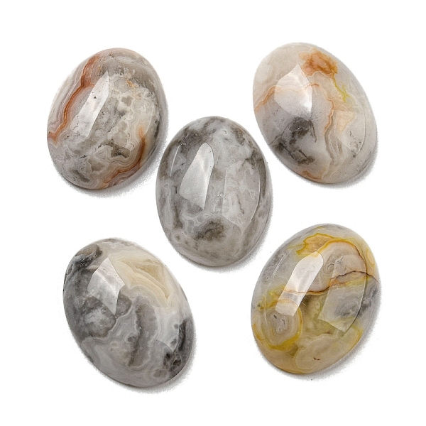 

PandaHall Natural Crazy Agate Cabochons, Oval, 18x13x5~5.5mm Crazy Agate Oval