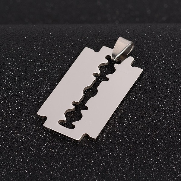 

PandaHall 201 Stainless Steel Blade Pendants, Stainless Steel Color, 33x18.5x1.5mm, Hole: 4x9mm 201 Stainless Steel Others
