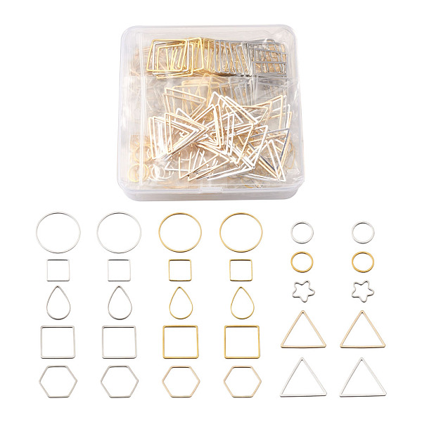 

PandaHall Craftdady Brass Linking Rings, Mixed Shapes, Mixed Color, 300pcs/box Brass Mixed Shapes