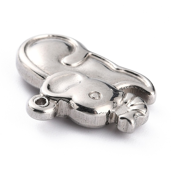 

PandaHall 304 Stainless Steel Pendants, Elephant, Stainless Steel Color, 15x19x4mm, Hole: 0.9mm 304 Stainless Steel Elephant