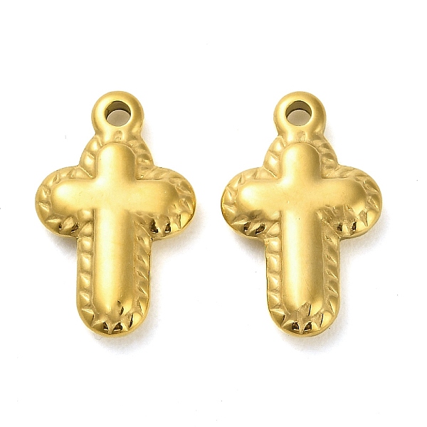 

PandaHall 304 Stainless Steel Pendants, Cross Charm, Real 14K Gold Plated, 20x13x3.5mm, Hole: 2mm 304 Stainless Steel Cross