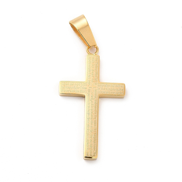 

PandaHall Vacuum Plating 304 Stainless Steel Pendants, Cross with Word Charms, Golden, 37.5x21x3mm, Hole: 10.2x5.5mm 304 Stainless Steel...