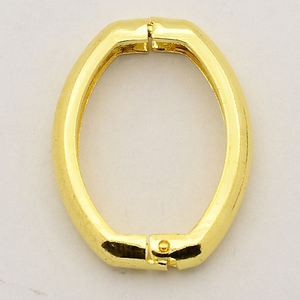 

PandaHall Brass Shortener Clasps, Twister Clasps, Oval Ring, Golden, 27x20x3.5mm Brass