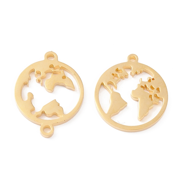 

PandaHall 201 Stainless Steel Links, Manual Polishing, Flat Round with Map Vacuum Plating , Real 18K Gold Plated, 20x15x1.5mm, Hole: 1.5mm...