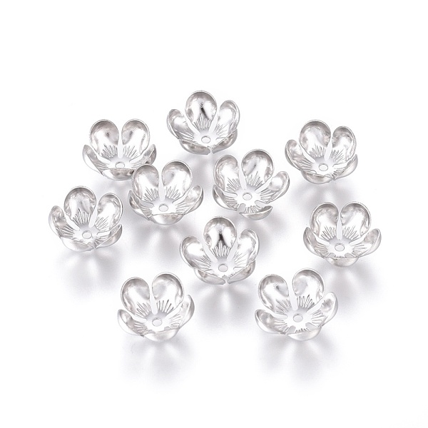 

PandaHall 5-Petal 316 Surgical Stainless Steel Fancy Bead Caps, Flower, Stainless Steel Color, 13x5mm, Hole: 1.5mm 316 Surgical Stainless...