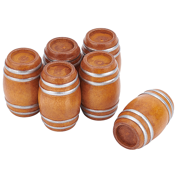 

PandaHall 6 Pcs Mini House Drink Accessories, Miniature Wooden Beer Barrel No Hole Beer Barrel Beads Beer Barrel Figurine Model for Fairy...