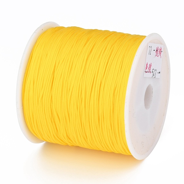 

PandaHall Braided Nylon Thread, Chinese Knotting Cord Beading Cord for Beading Jewelry Making, Gold, 0.8mm, about 100yards/roll Nylon Gold