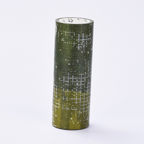 

PandaHall DIY Scrapbook Decorative Adhesive Tapes, with Spool, Olive, 100mm, about 5m/roll Paper Green