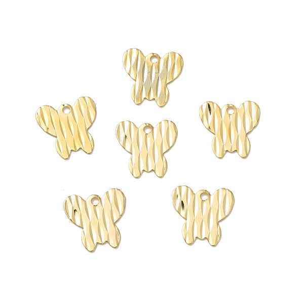 

PandaHall Brass Charms, Cadmium Free & Lead Free, Butterfly Charm, Real 24K Gold Plated, 10x10x0.3mm, Hole: 1.2mm Brass Butterfly