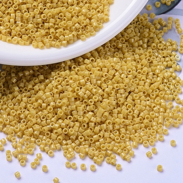 

PandaHall MIYUKI Delica Beads, Cylinder, Japanese Seed Beads, 11/0, (DB2102) Duracoat Dyed Opaque Banana, 1.3x1.6mm, Hole: 0.8mm, about..., Gold