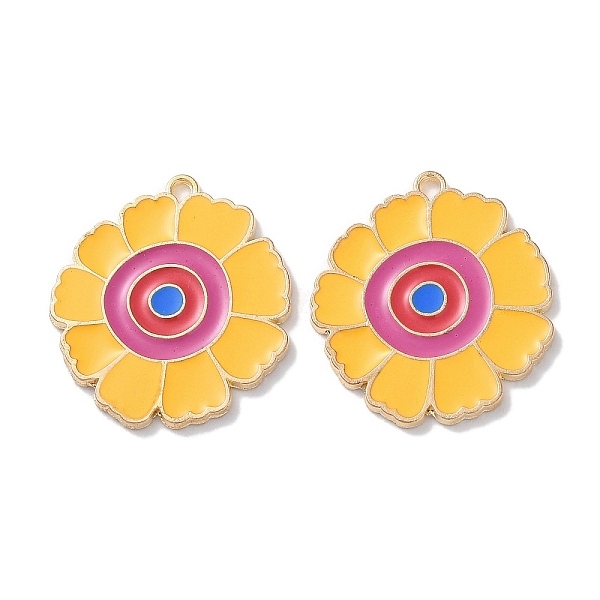 

PandaHall Alloy Enamel Pendants, Golden, Flower Charm, Gold, 22.5x20x1mm, Hole: 1.5mm Alloy+Enamel Flower Gold